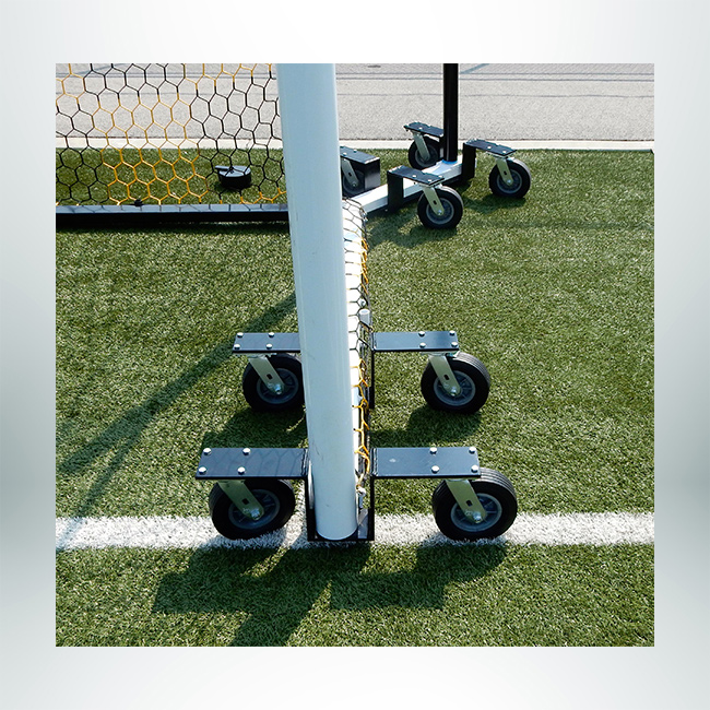 Model #CMW4. Deluxe caster dolly swivel wheel kit to move soccer goals with 4" base.