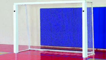 Model #KGSC. Official futsal goal. White frame with white net.