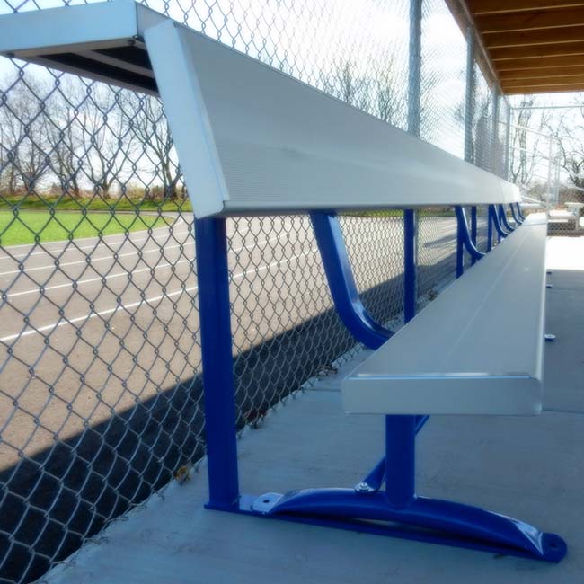 Model #GBSP15BSS. 15' athletic team bench with single shelf.