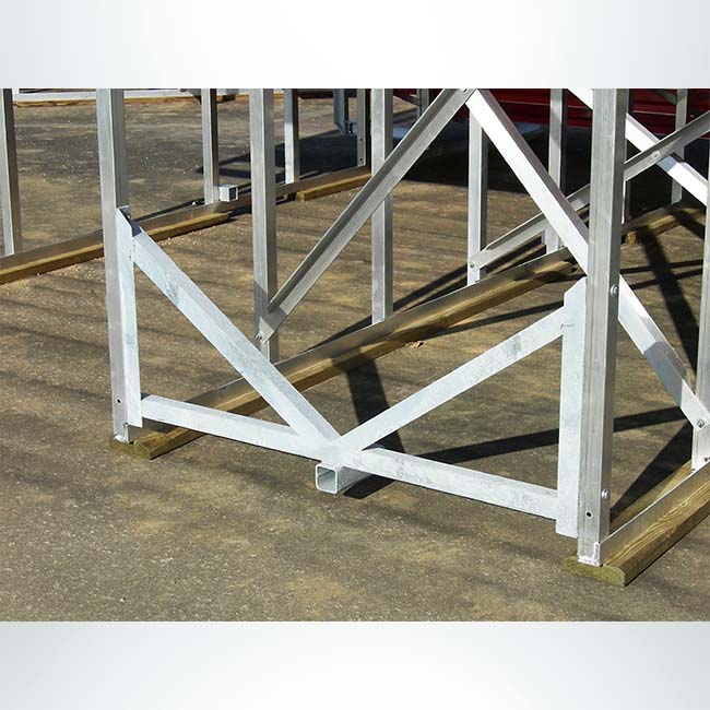 Model #TP. Frame modification kit for hitch and wheel kit #HW1 and #HW2 to move aluminum bleachers.