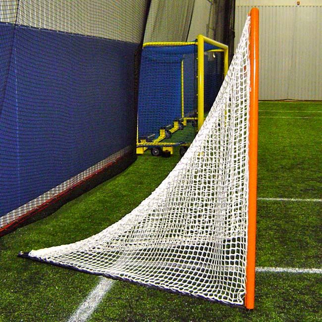Custom lacrosse goal with lacing bar.
