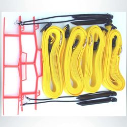 Model #KSB. 2" adjustable sand volleyball court boundary kit in yellow.