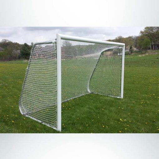 Model #612PC. 6' x 12' movable aluminum soccer goal with cable net attachment.