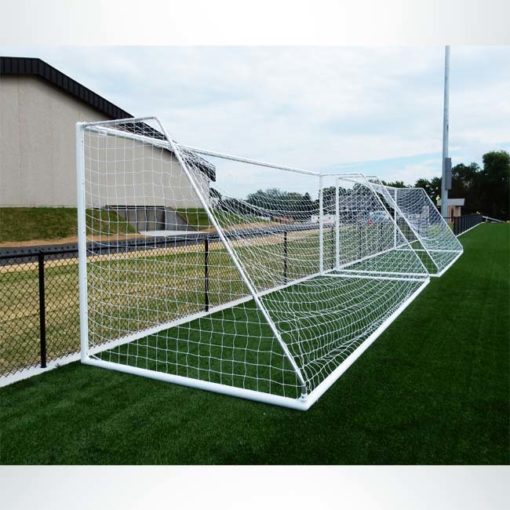 Model #MSGC3RD824. 3" round aluminum soccer goal. Back view.