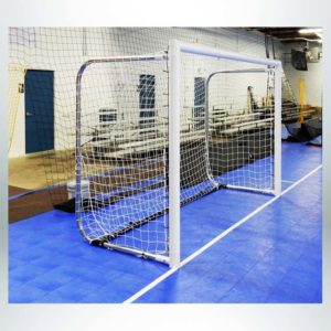 Model #MALFUTSAL6710. 4" round aluminum futsal goal.