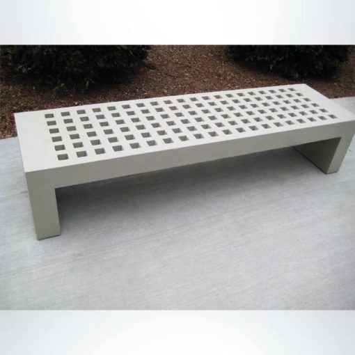 Model #PRTOCCATA. Outdoor toccata concrete bench for city streets, businesses and parks.
