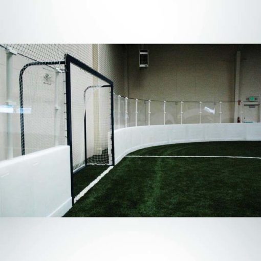 Custom M-Series soccer goal for indoor soccer field with Pro Wall.