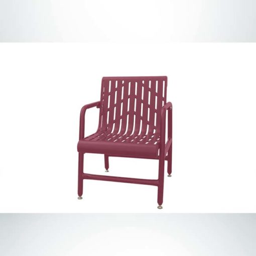 Model #PPS939D11O00C. Outdoor patio chair. Burgundy, laser cut.