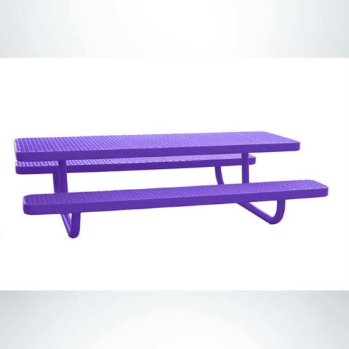 Model #PPS941301PPPC. Champion children's picnic table. 6 foot, purple, expanded metal, free standing.
