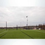 Backstop netting for soccer complex.