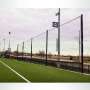 Backstop netting for soccer complex.