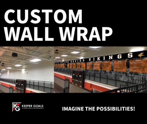 Custom wall wrap shown before and after installation.