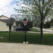 Model #BFFITSTEPINBL10. Basketball backstop net. 10' high x 12' wide.