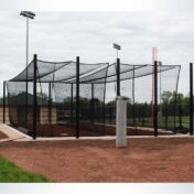 Double modular steel batting cage.
