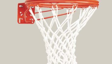 Model #KG37N. Bison double rim basketball goal with net.