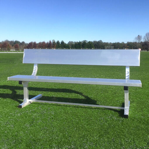 Model #BTBNALB6. 6 foot budget aluminum team bench with backrest.