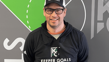 Adam Fink Keeper Goals New Business Operations Manager in front of Keeper Goals background.