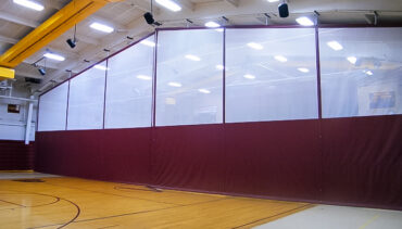 sloped-maroon-and-white-gym-divider