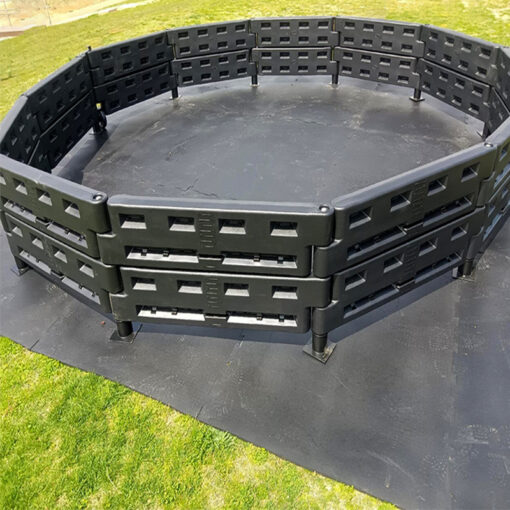 Black gaga pit flooring for outdoor gaga ball pit.