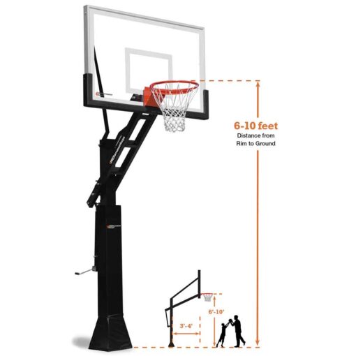 PROFormance ProView Basketball Hoop with measurements of backboard and height of the hoop.