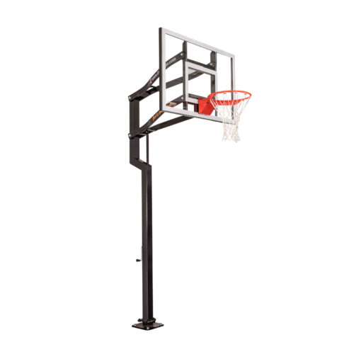 Goalsetter Contender 54 inch in-ground basketball hoop angled view