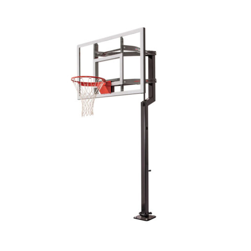 Goalsetter Contender 54 inch in-ground basketball hoop diagonal view