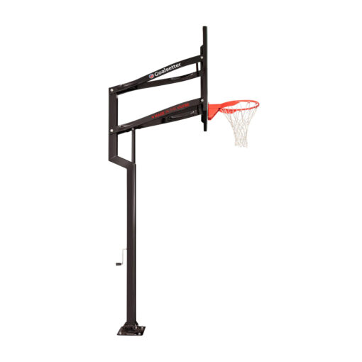 Goalsetter Contender 54 inch in-ground basketball hoop side view