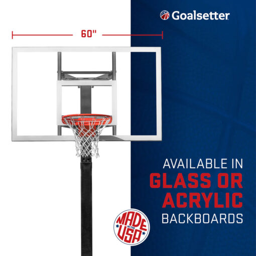 Goalsetter 60 inch backboard available in glass or acrylic