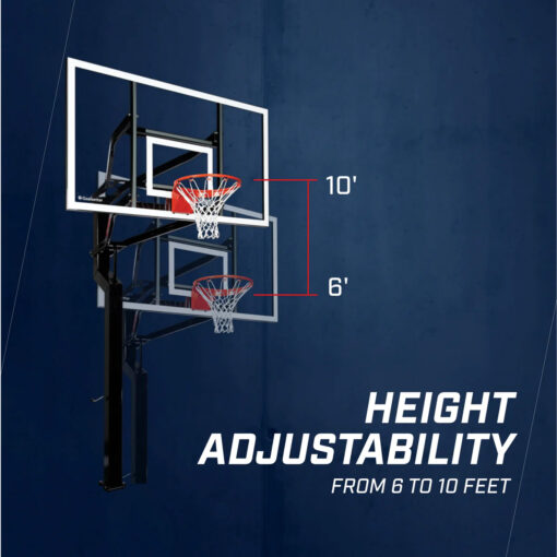 Goalsetter height adjustability 6 feet to 10 feet