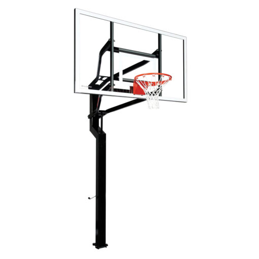 Goalsetter MVP 72 inch in-ground basketball hoop angled view