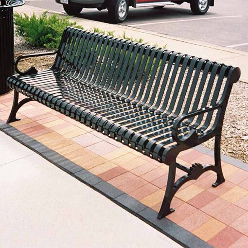 Black metal memorial park bench no plaque included