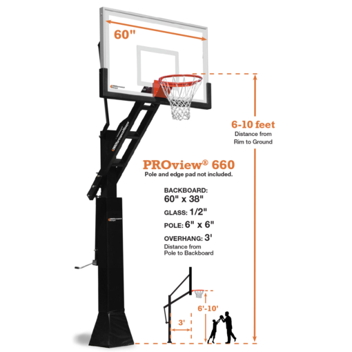 PROview 660 basketball hoop specs image.